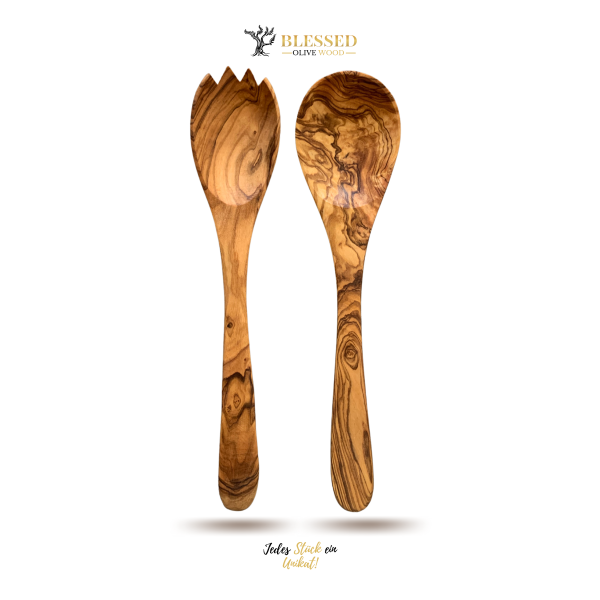 Blessed Olive Wood Salatbesteck 2 Teilig aus Olivenholz